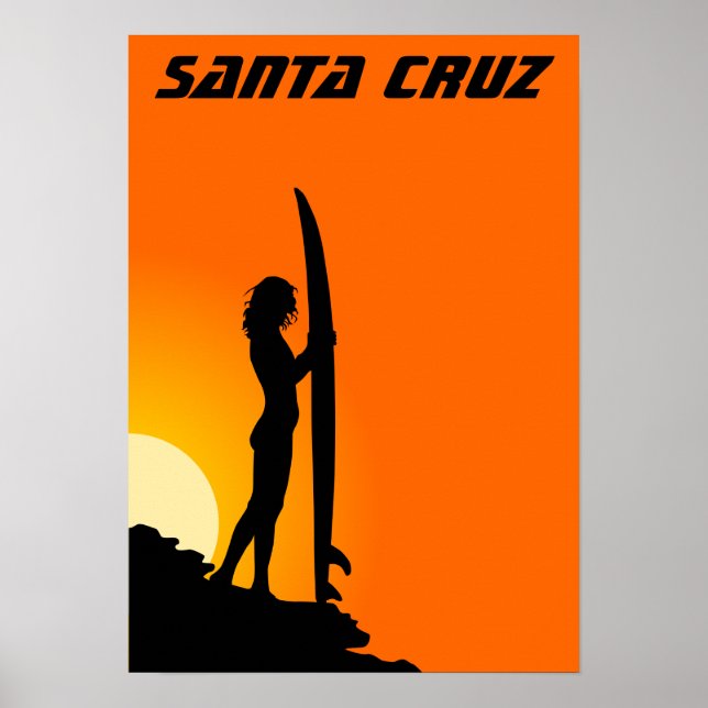 Santa Cruz California surfer girl Poster (Front)