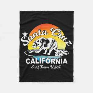 Santa Cruz California Surfing Bear Souvenir Fleece Blanket