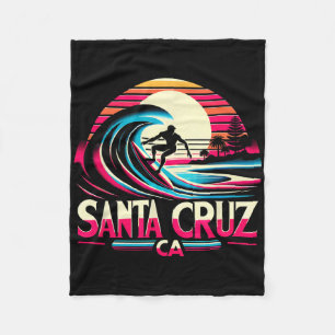 Santa Cruz California Surfing Fleece Blanket