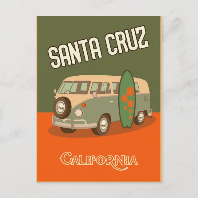 SANTA CRUZ CALIFORNIA TRAVEL POSTCARD (Front)