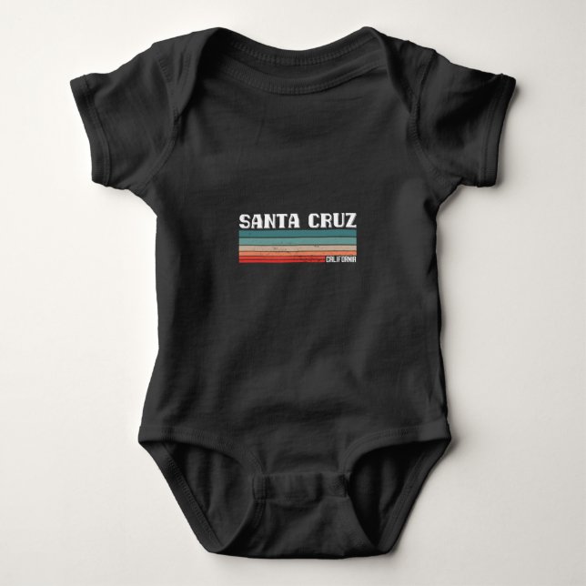 Santa Cruz California USA Retro Baby Bodysuit (Front)
