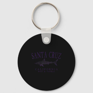 Santa cruz california vintage plum art fishing key ring