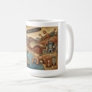 Santa Cruz California Whimsical Map UCSC Boardwalk Coffee Mug
