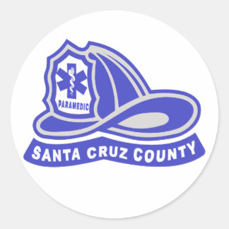 Santa Cruz County Paramedic Helmet Logo Classic Round Sticker