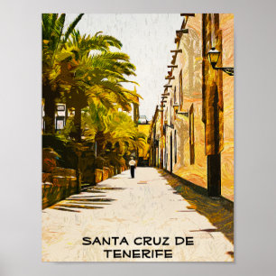 Santa Cruz de Tenerife Oil Paint Poster