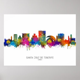 Santa Cruz de Tenerife Spain Skyline Poster