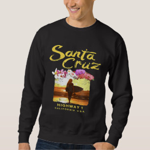Santa Cruz Girl Surfing California Vintage Surfer Sweatshirt