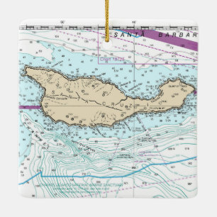 Santa Cruz Island Chart Ceramic Ornament