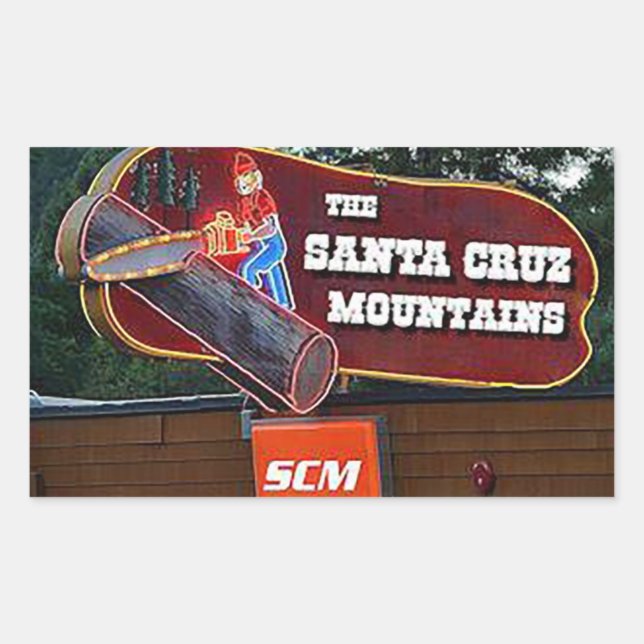 Santa Cruz Mountains Sign Stickers (Front)