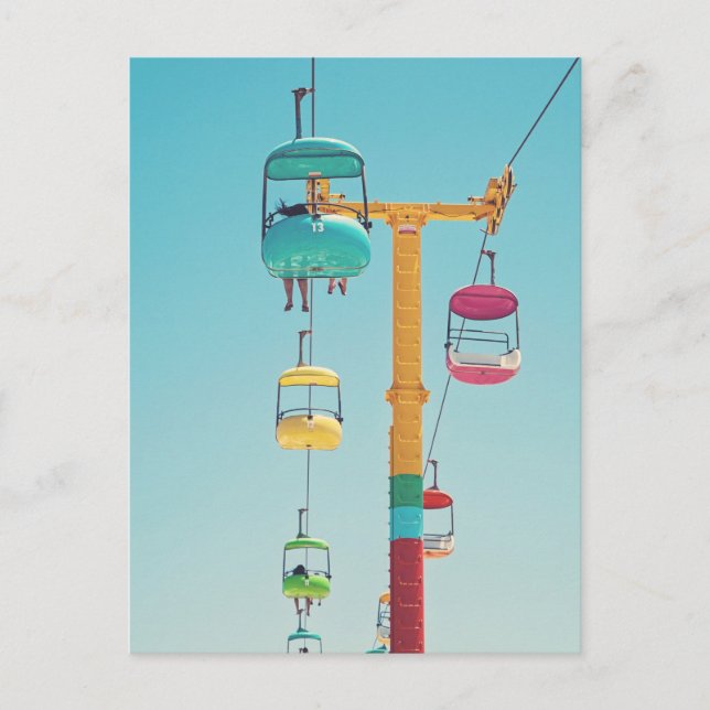 Santa Cruz Pastel Gondola Sky Glider Postcard (Front)