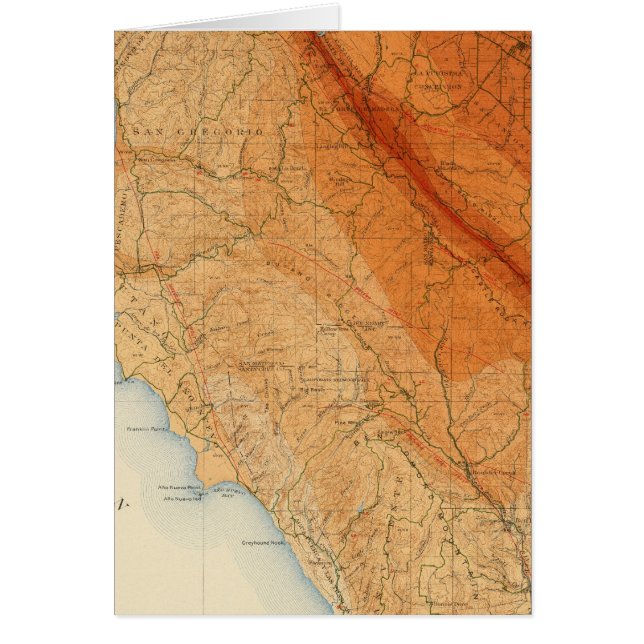 Santa Cruz quadrangle showing intensity, faults (Front)
