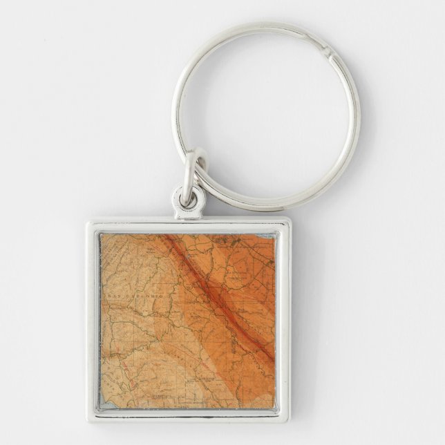 Santa Cruz quadrangle showing intensity, faults Key Ring (Front)