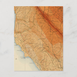 Santa Cruz quadrangle showing intensity, faults Postcard