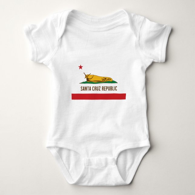 Santa Cruz Republic Banana Slug Flag Baby Bodysuit (Front)