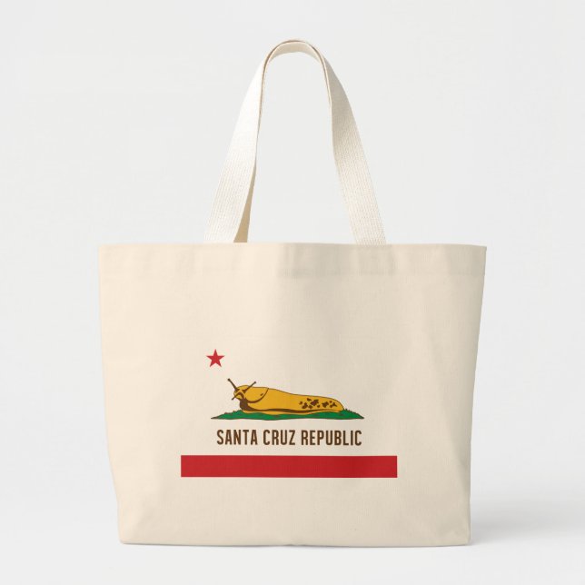 Santa Cruz Republic Banana Slug Flag Large Tote Bag (Front)