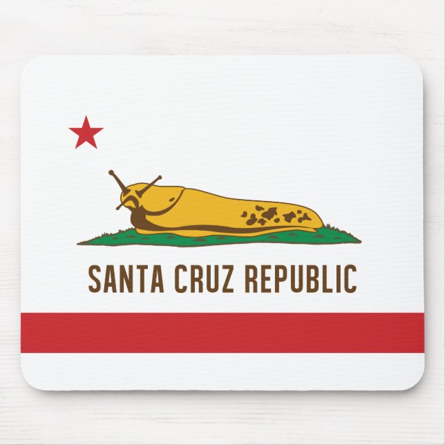 Santa Cruz Republic Banana Slug Flag Mouse Pad (Front)