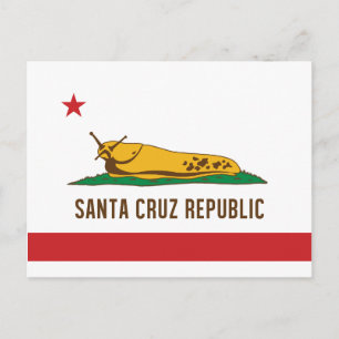 Santa Cruz Republic Banana Slug Flag Postcard