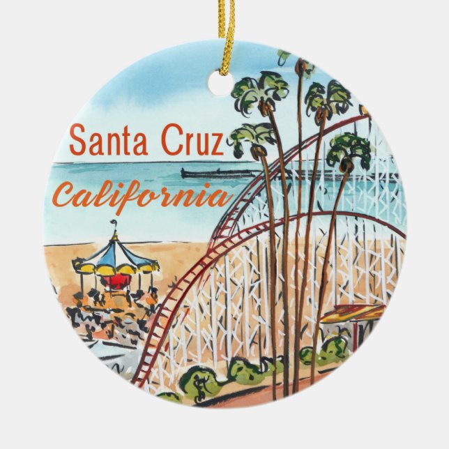Santa Cruz Roller Coaster Ornament (Front)