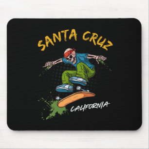 Santa-cruz Skeleton Skateboard Beach Funny Hallowe Mouse Pad