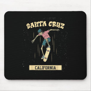 Santa Cruz Skeleton Surfing And Skateboarding Mouse Pad