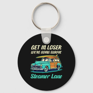 Santa Cruz Steamer Lane Surf City Women Men Vintag Key Ring