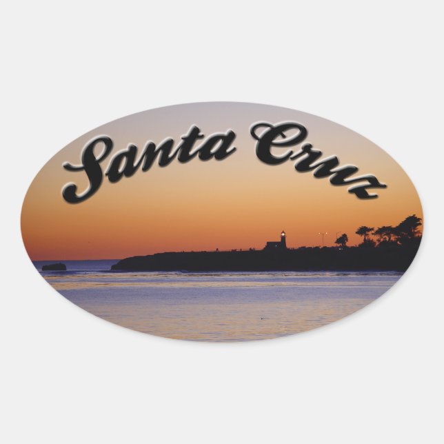 Santa Cruz Sunset at Lighthouse Point Sticker (Front)