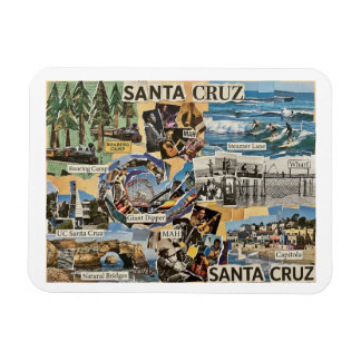 Santa Cruz Vintage Collage – Coastal Memories Art  Magnet