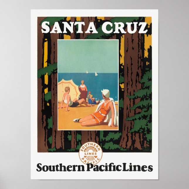 Santa Cruz Vintage Travel Poster 1926 (Front)