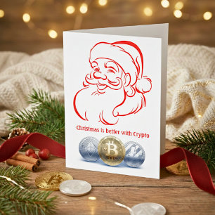 Santa Crypto Red Christmas Card