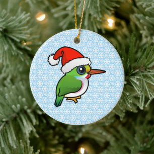 Santa Cuban Tody Ceramic Ornament