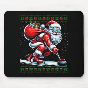 Santa Curling Ugly Christmas Sweater  Mouse Pad
