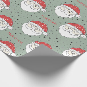 Santa Custom Name Wrapping Paper