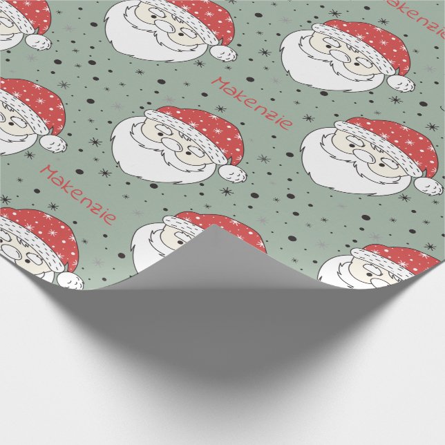 Santa Custom Name Wrapping Paper (Corner)