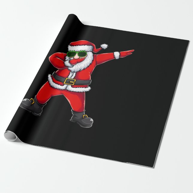 santa dabbing dance wrapping paper (Unrolled)