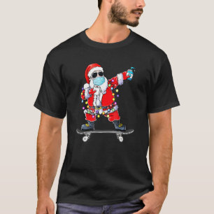 Santa Dabbing Sporty On Skateboard Skateboarding P T-Shirt