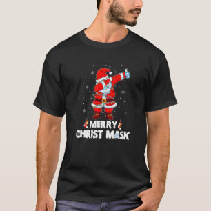 Santa Dabbing Wearing Mask Christmas Kid Boys Girl T-Shirt