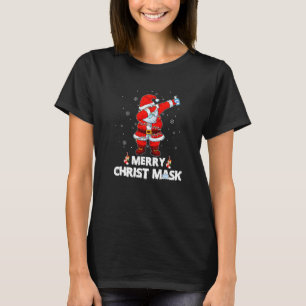 Santa Dabbing Wearing Mask Christmas Kid Boys Girl T-Shirt