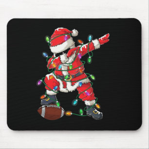 Santa Dabbing With Ball Christmas Football Player  Mouse Pad