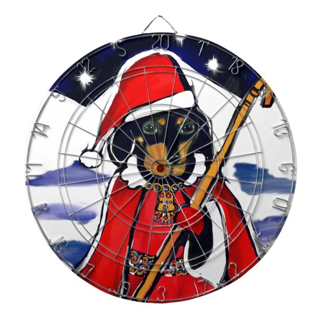 SANTA DACHSHUND DARTBOARD (Front)