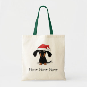 Santa Dachshund   Funny Wiener Dog Christmas Xmas Tote Bag