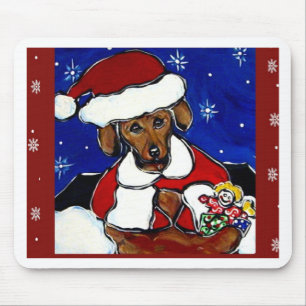 Santa Dachshund Mouse Pad