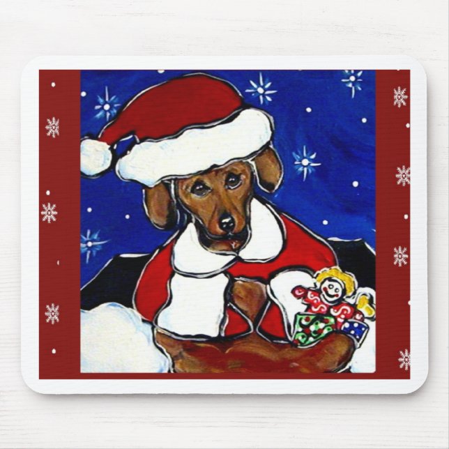 Santa Dachshund Mouse Pad (Front)