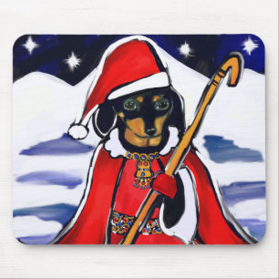 SANTA DACHSHUND MOUSE PAD