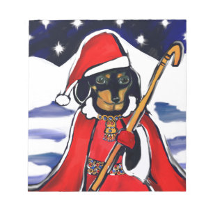 SANTA DACHSHUND NOTEPAD