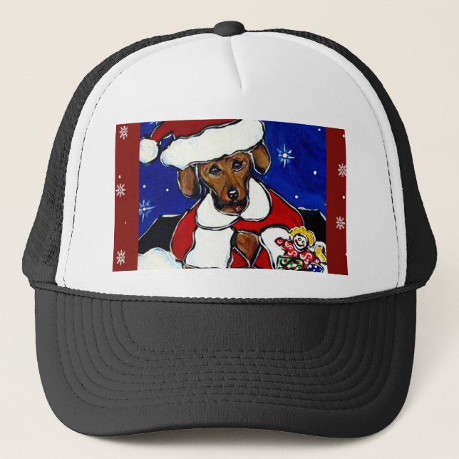 Santa Dachshund Trucker Hat (Front)