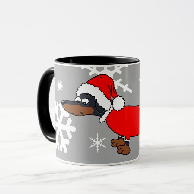 Santa Dachshund Wiener Dog Coffee Mug (Front Left)