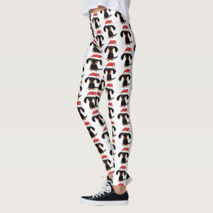 Santa Dachshunds Christmas Pattern Leggings