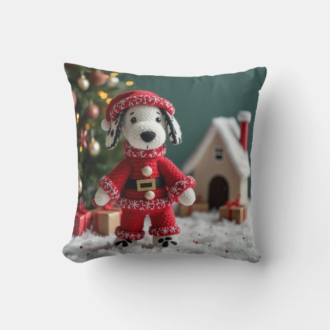 Santa Dalmatian Cushion (Front)