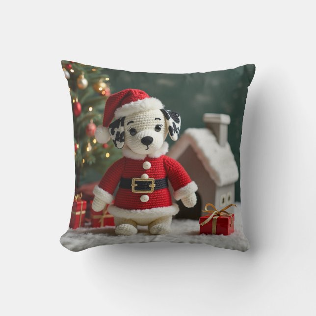 Santa Dalmatian Cushion (Front)