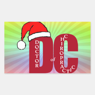 Santa DC Doctor of Chiropractic Christmas Logo Rectangular Sticker